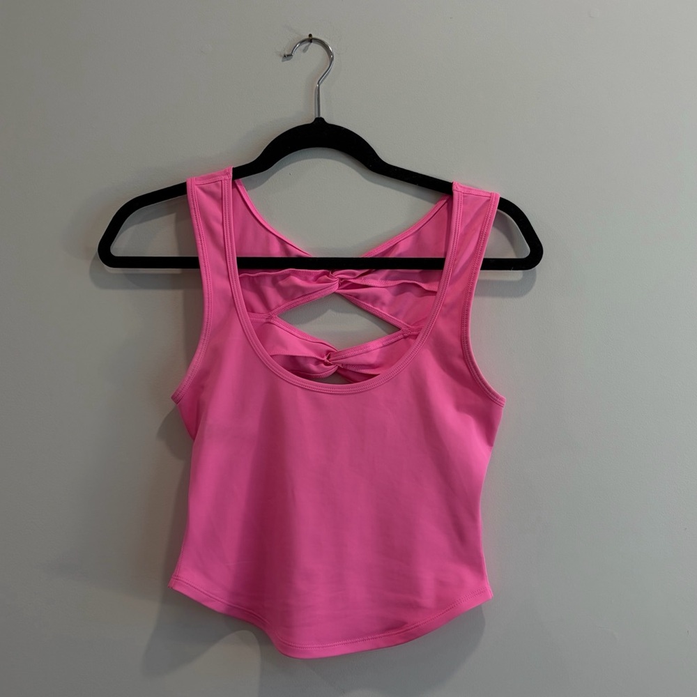FP MOVEMENT Bright Pink Crisscross Back Tank Top